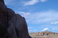 Image of the tethered balloon system during daytime profiles at Entrada Ranch.