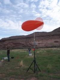 Image of the communication antennae for the tethered balloon system.